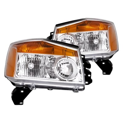 For Nissan Titan 08-15 Driver & Passenger Side Headlight Set Standard Line