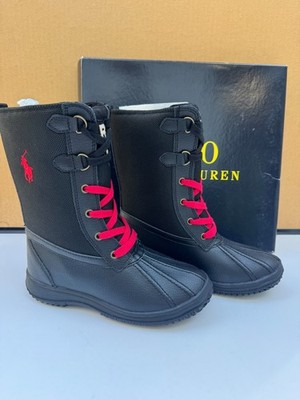 Kids 2 Polo Snow Boots Black Toranto Lace up Rain New w/ Box Comfort NEW NEW NEW