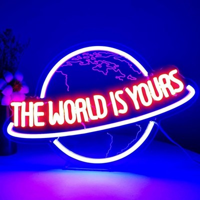 The World Is Yours Dekorative, beleuchtetes LED-Neonlichtmuster