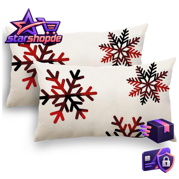 Kissenbezug 30X50 Cm 2Er Set Leinen Dekokissen Weihnachten FüR Sofa Schlafzimmer-image