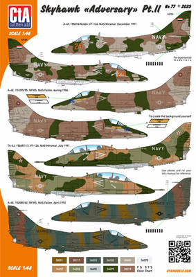 1:48 Decal Douglas A-4 Skyhawk «Adversary» (Top Gun) Part 2 4 markings - CtA 077