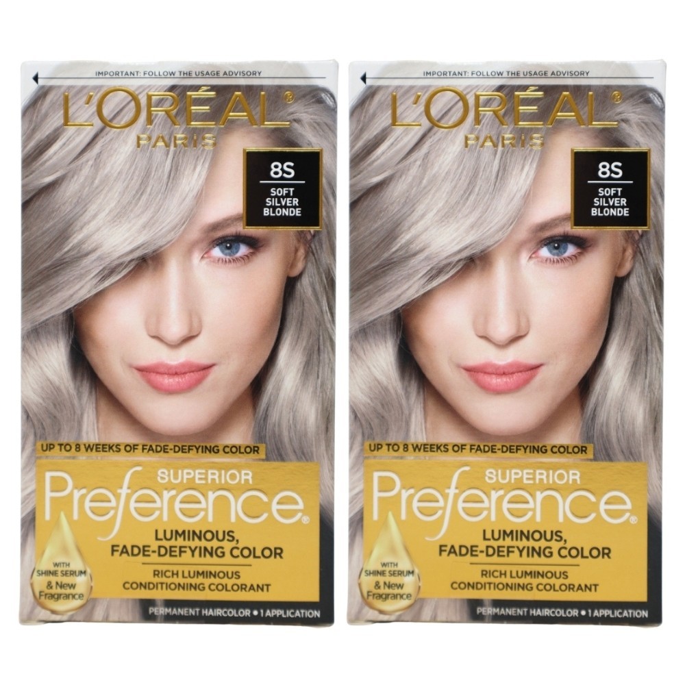 2x L'Oreal Paris Superior Preference Permanent Hair Color, 8
