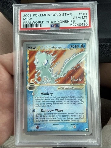 Pokémon Gold Star Mew World Championship Series Ultra Rare PSA 10 GEM MT 101/101