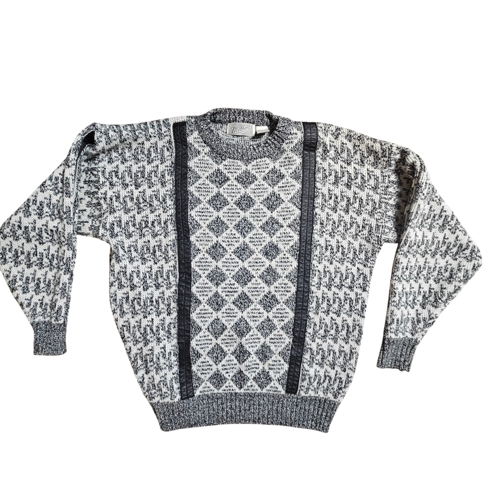 Vintage Method Geometric Diamond Pattern Pullover… - image 6