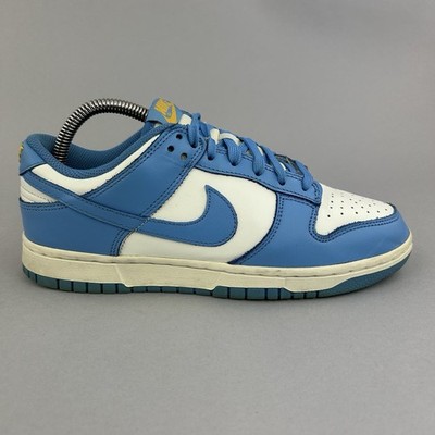 Nike Dunk Low Coast Blau Weiß Gelb Leder Hippie Turnschuhe Größe US8 UK5,5
