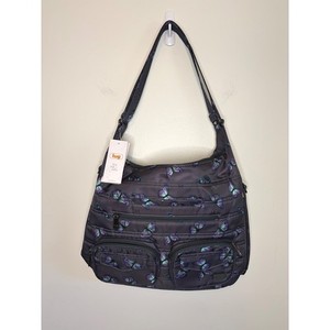 Lug Zipliner Convertible Hobo Backpack Butterfly Gray Purple Quilted Bag New Zipliner 2 Convertible Hobo Bag | Lug main image 4