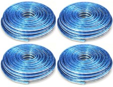 4 AT TSWT18B25 18 Gauge Premium Speaker Wire 25ft Clear Blue/White