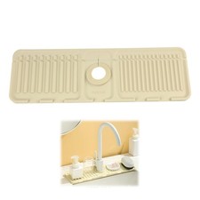 Faucet Mat for Kitchen Sink Splash Guard, 17.5"X5.5" Silicone Sink Splash Guard