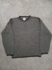 Vtg 90' S Woolrich Sweater Mens L Gray Green Wool Nylon 85 /15 Made In USA