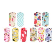 Lot de 5 serviettes hygiéniques absorbantes en bambou et charbon de bois bio