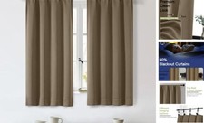 Sally Short Blackout Curtains for Bedroom Living 40"W x 54"L Pack of 2 Taupe