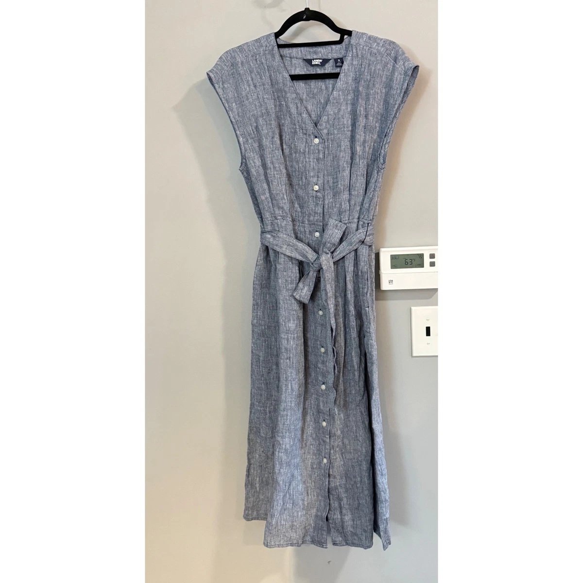 knee length dresses for ladies Linen Swing Dress