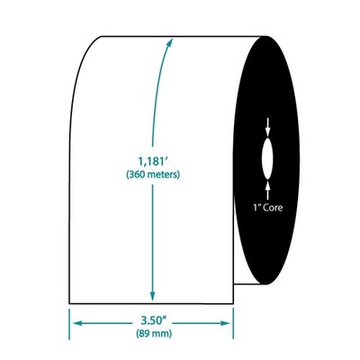 3.50'' x 1181' TDW101 Resin Enhanced Wax Barcode Ribbon for Datamax Printers (24