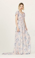 Reformation Lancaster Silk Gown With Train.