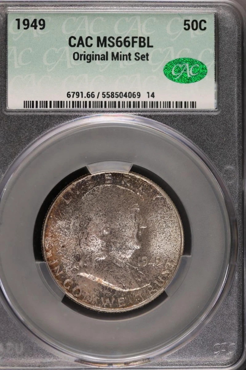 スージークーパー＂ケビンフランシス社フィギュリング＂シリアル227 MS 66 Graded 1949 Year Franklin Half Dollars (1948-1963) for sale