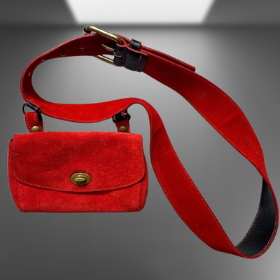 miumiu suede turn lock waist bag