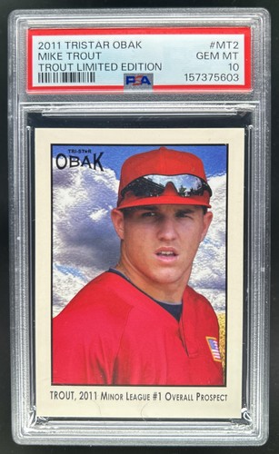 2011 Tristar Obak Mike Trout Limited Edition #/300 RC #MT2 PSA 10 Angels