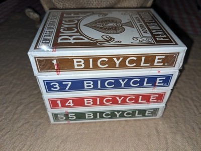 Set 4 Decks Playing Cards w/Burlap 2012 NOS Bicycle Heritage Design 