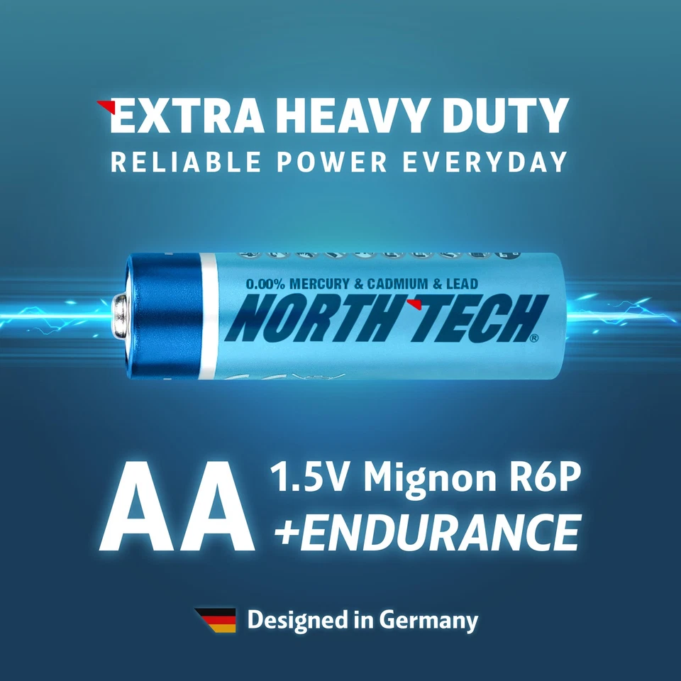 AA Batterien  120x North Tech | 1,5V Mignon R6 Super Heavy Duty | auslaufsicher - Bild 2 von 4