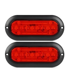 2Pcs 6 inch Oval led Truck Trailer Tail Lights 21 LED 6" Red Stop Red 2pcs