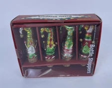 Boston Warehouse Elf Shoes Vintage Christmas Wine Bottle Stoppers 4 Piece NIB