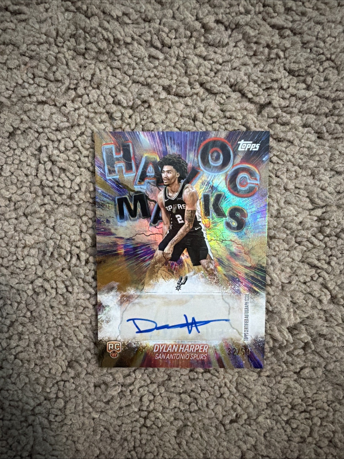 Dylan Harper 2025-26 Topps Basketball Havoc Marks Gold Rainbow Auto /50 RC HM-DH