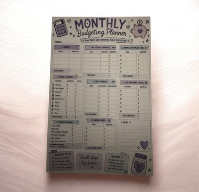 Monthly Budget Planner Pad