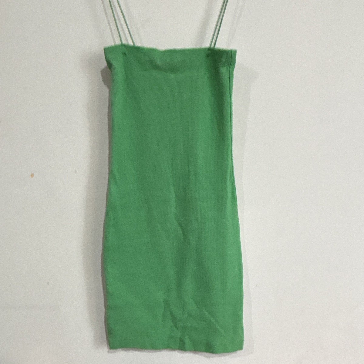 zara green bodycon dress Ribbed Knit Mini Square Neck Spaghetti Strap S Size:54 out detail and gathers Navy Bridesmaid Dresses Robe en lin brun