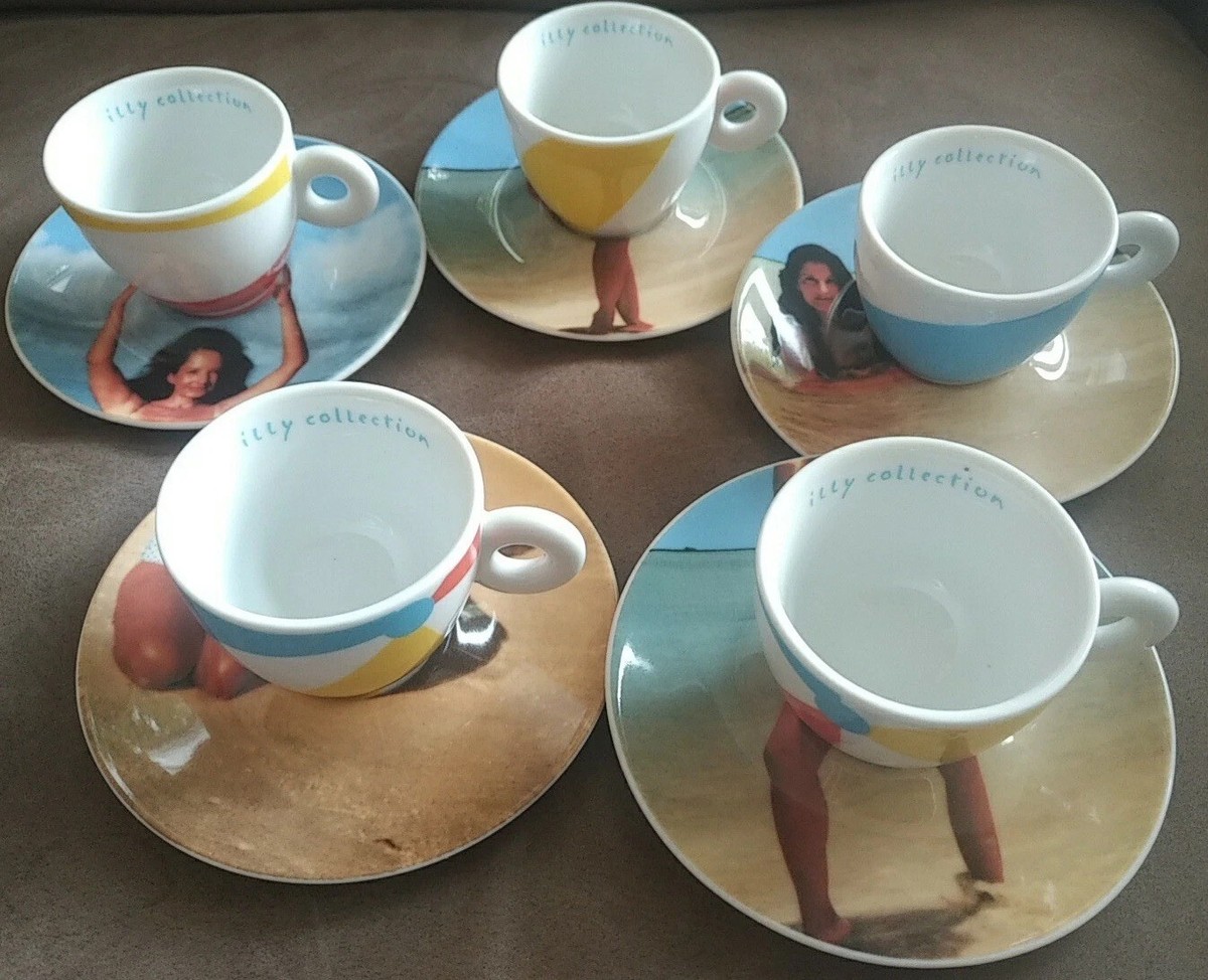Sale! illy art 2002: Marina Abramovic 5 espresso cups/saucers 
