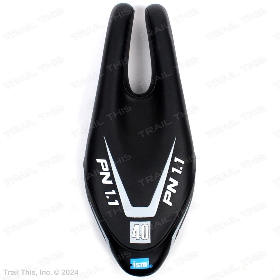 Sillín de bicicleta de carretera ISM PN 1.1 nariz dividida triatlón contrarreloj 275 x 110 mm negro Foto 2 de 4