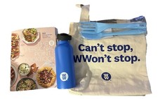 WW Weight Watchers Bundle Set- Book, Water Bottle, Silicone Fork Spoon Set