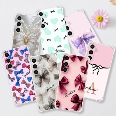 For Samsung S25 S24 A17 A16 A56 Bowknot Personalised Soft Tough Phone Case Cover