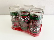 NEU! 6 Vintage COCA COLA Gl&auml;ser (0,3l) &bdquo;Tiffany-Stil&ldquo; original verpackt 80er