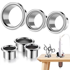 3 Pcs Hair Dryer Holder Insert Curling Iron Holder Stainless Steel Salon Stat
