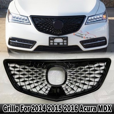 For Acura MDX 2014 2015 2016 Gloss Black Front Bumper Grille Assembly 2022 Style