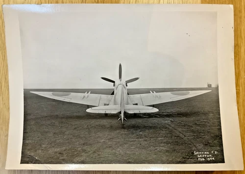 SPITFIRE F.21 AIRCRAFT - MINISTRY OF AIRCRAFT PRODUCTION PRESS PHOTO WW2 1944