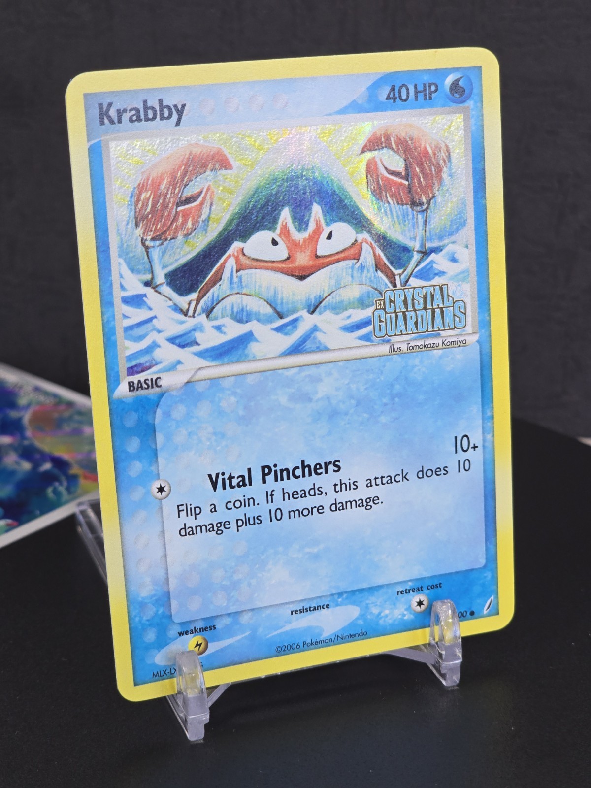 Pokemon Card Krabby 54/100 Crystal Guardians 2006 Rare Reverse Holo Foil Stamp
