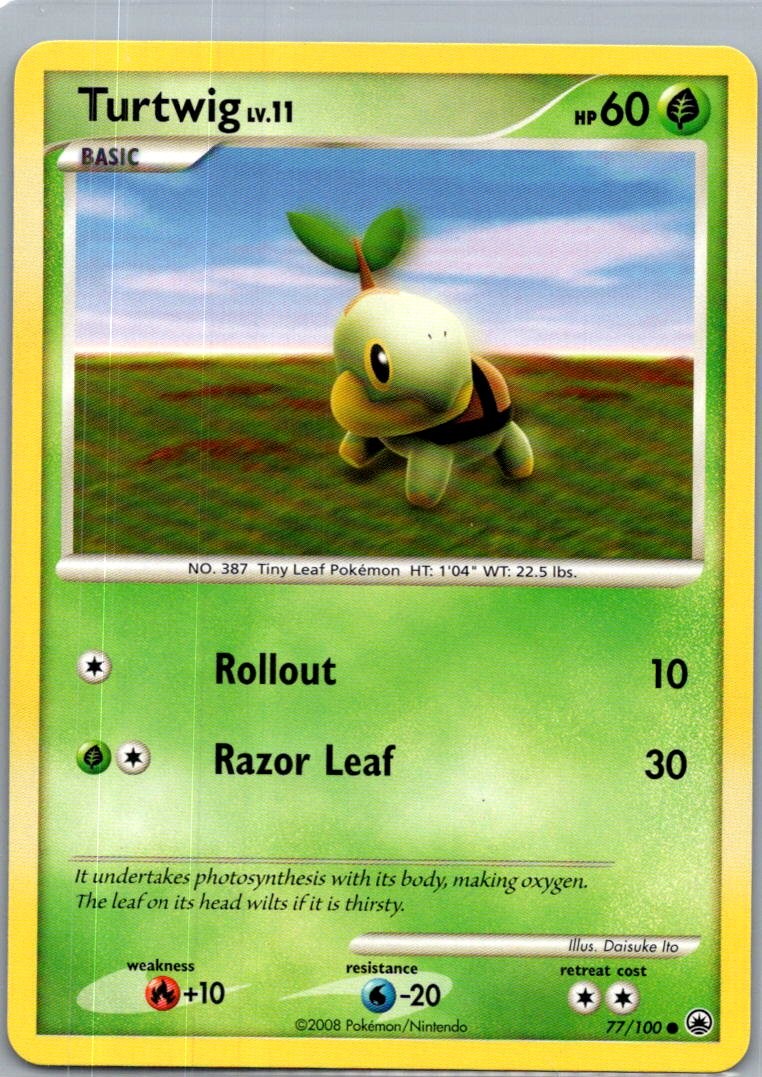Turtwig 77/100 Common Majestic Dawn Pokemon Lightly Played