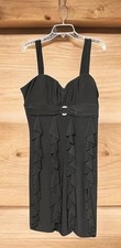 Scarlett Nite LBD Black Ruffle Cocktail Occasion Party Dress Size 16 Bodycon NWT
