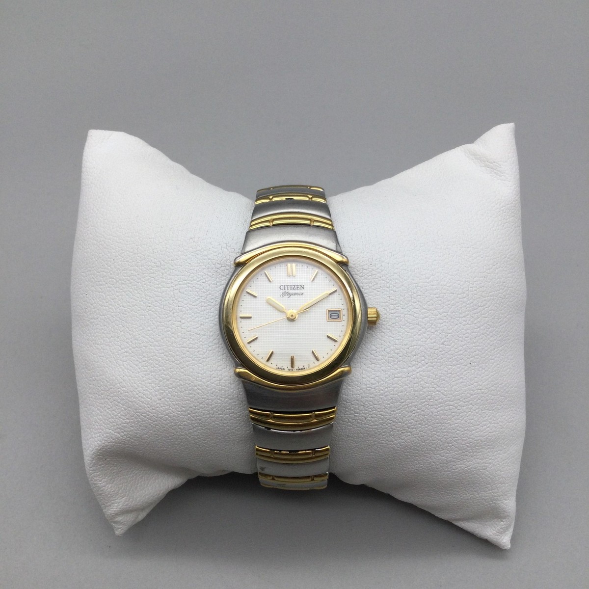 Citizen Elegance Signature Watch Women 25mm Silver Gold Tone Date