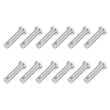 12Pcs 1/4" x 1" Single Hole Clevis Pins, 304 Stainless Steel Flat Head Pins