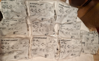 IKEA Komplement 3er Scharniere 10 Packungen Neu und Originalverpackt!