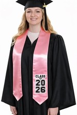 Pink "Class of 2026" Graduation Stole