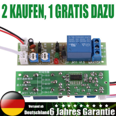 DC 12 V Verzögerungsrelais Zyklus Zeitrelais Zeitschaltuhr ON Off Modul 0-15 min