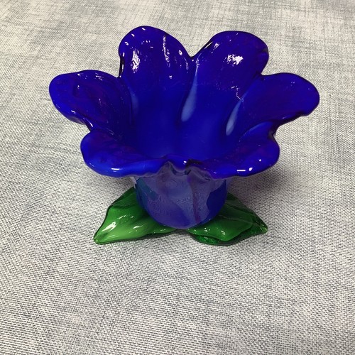 Murano Style Blue Glass Tulip Flower Shaped Tea Light Holder eBay