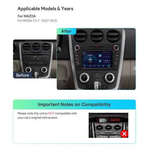 4G Android 14 8-Core Car Play Stereo GPS DVD Player Radio 4+64GB For Mazda CX-7 - Picture 6 of 13