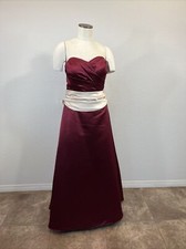 50  s Formal Dress Wine Satin Ballgown Strapless Dior Y2K 90s Bridesmaids Wedding