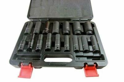 US PRO by Bergen 16pc 1/2'' Dr 6-Point 10-32mm Deep Impact Socket Set B1340