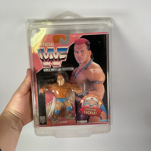 WWE WWF Hasbro Tatanka Moc Purple Card Wrestling A...