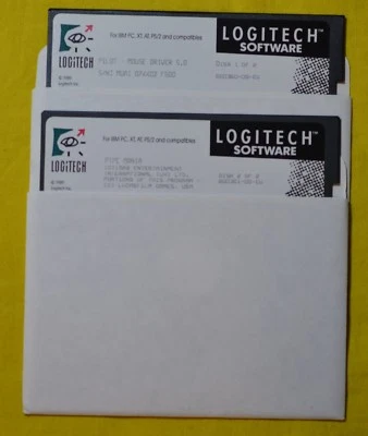 LOGITECH PILOT FIRST MOUSE DRIVER + PIPE MANIA 2x 5,25" DISKS - Bild 1 von 2